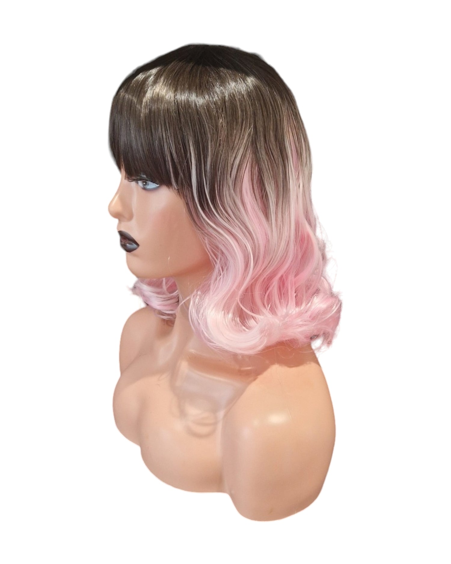 Pastel Pink Ombre Cosplay Bob Wig.