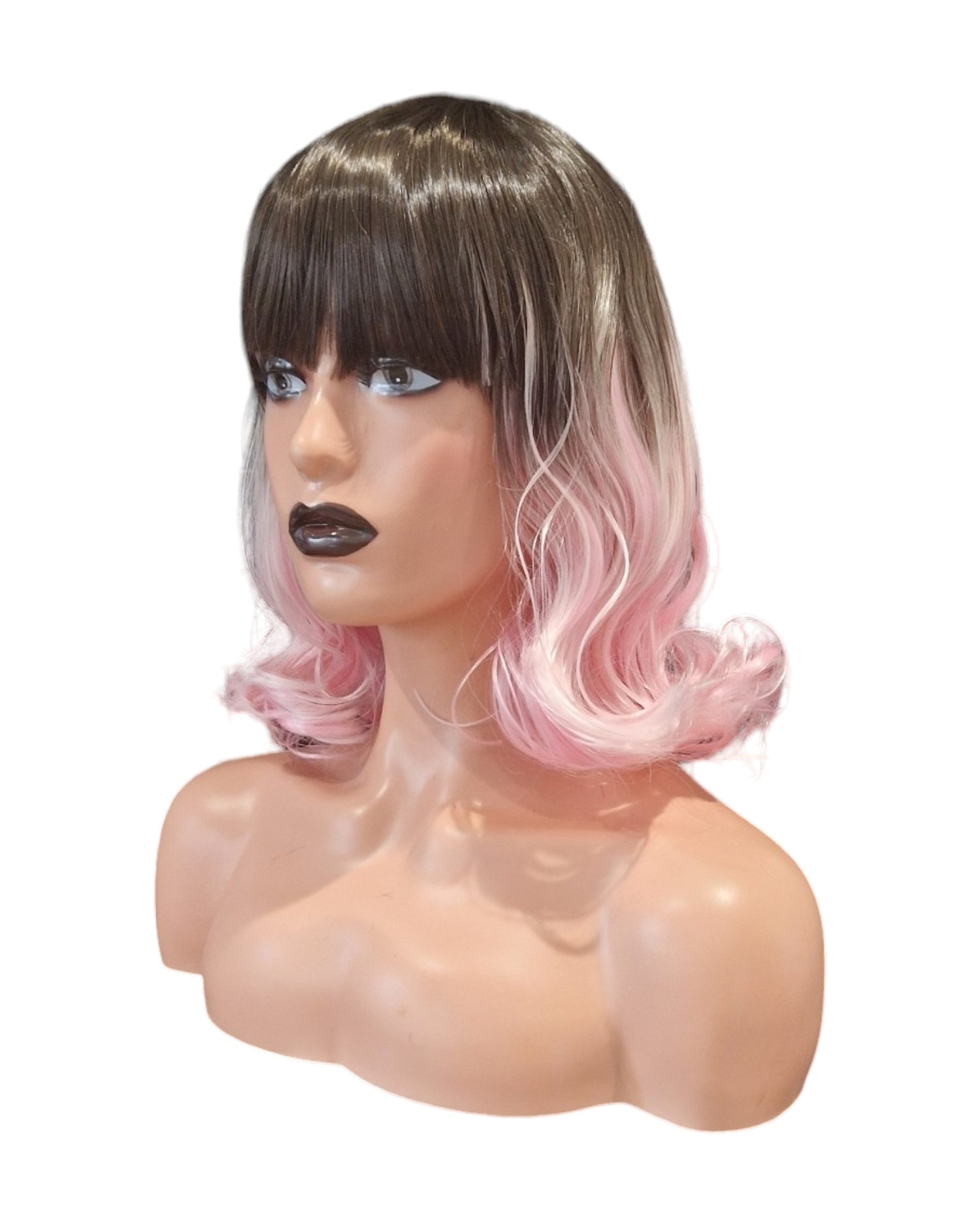 Pastel Pink Ombre Cosplay Bob Wig.-CelebWigs