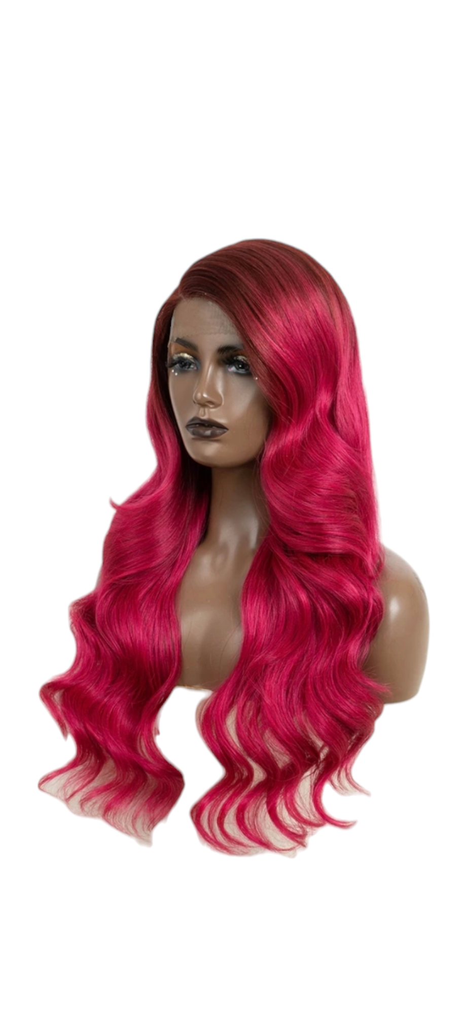 Red Side Part Lace Front Wig. Rosa.