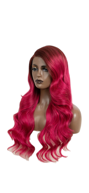 Red Side Part Lace Front Wig. Rosa. – CelebWigs