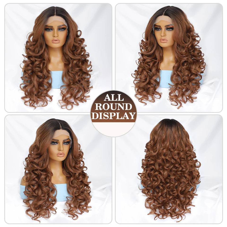 Blonde Curly Synthetic Lace Front Wig. Glueless T Part Lace Glamour. Zena