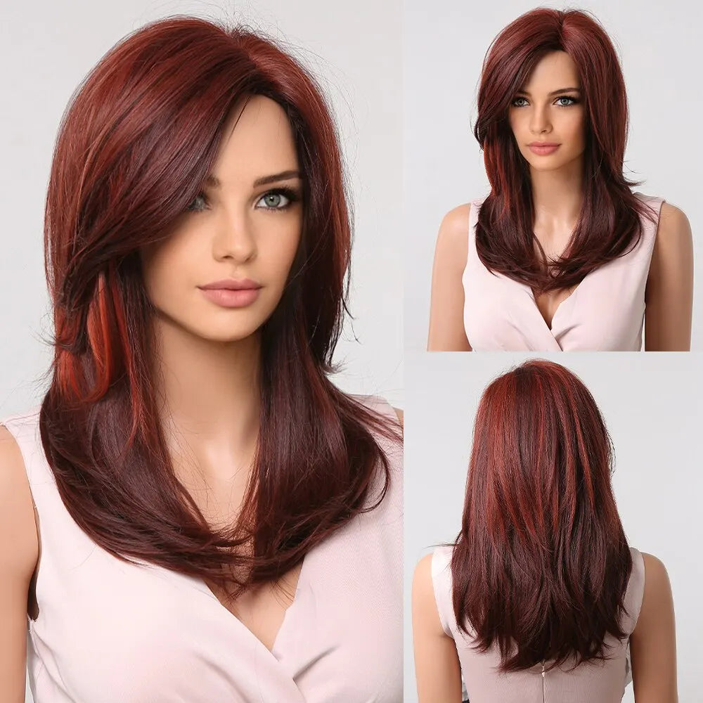Face Framing Shoulder Length Layered Synthetic Heat Styleable Wig. Alure