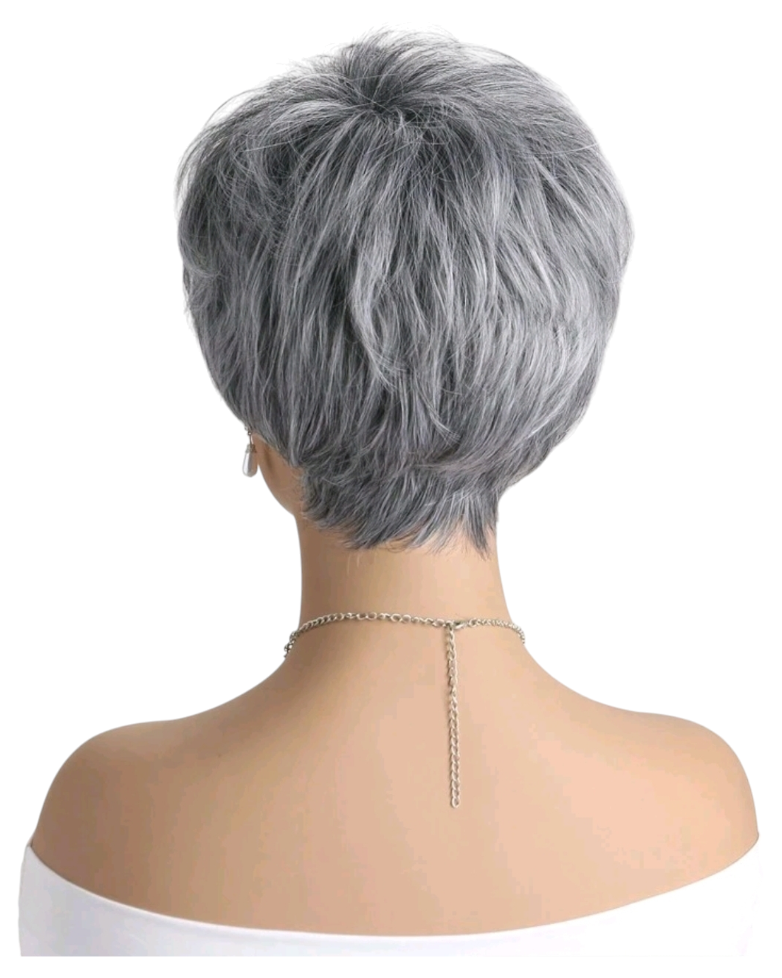 Grey Short Lightweight Wig. Imri