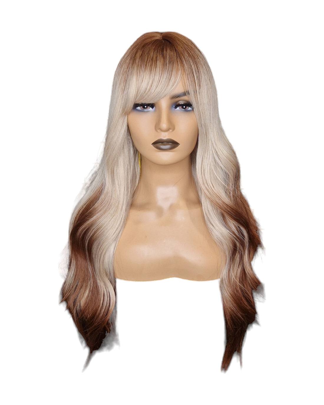 Ombre Long Wavy Blonde Y2K Hairstyle Tipped Wig. Suki-CelebWigs