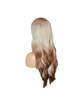 Ombre Long Wavy Blonde Y2K Hairstyle Tipped Wig. Suki-CelebWigs