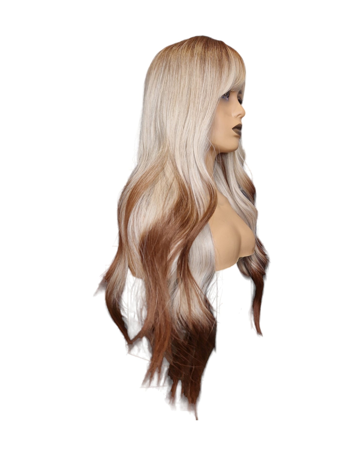 Ombre Long Wavy Blonde Y2K Hairstyle Tipped Wig. Suki-CelebWigs