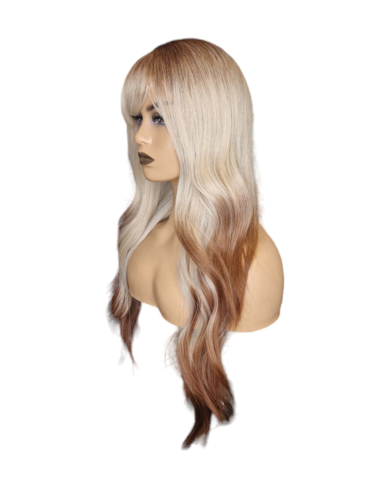 Ombre Long Wavy Blonde Y2K Hairstyle Tipped Wig. Suki-CelebWigs