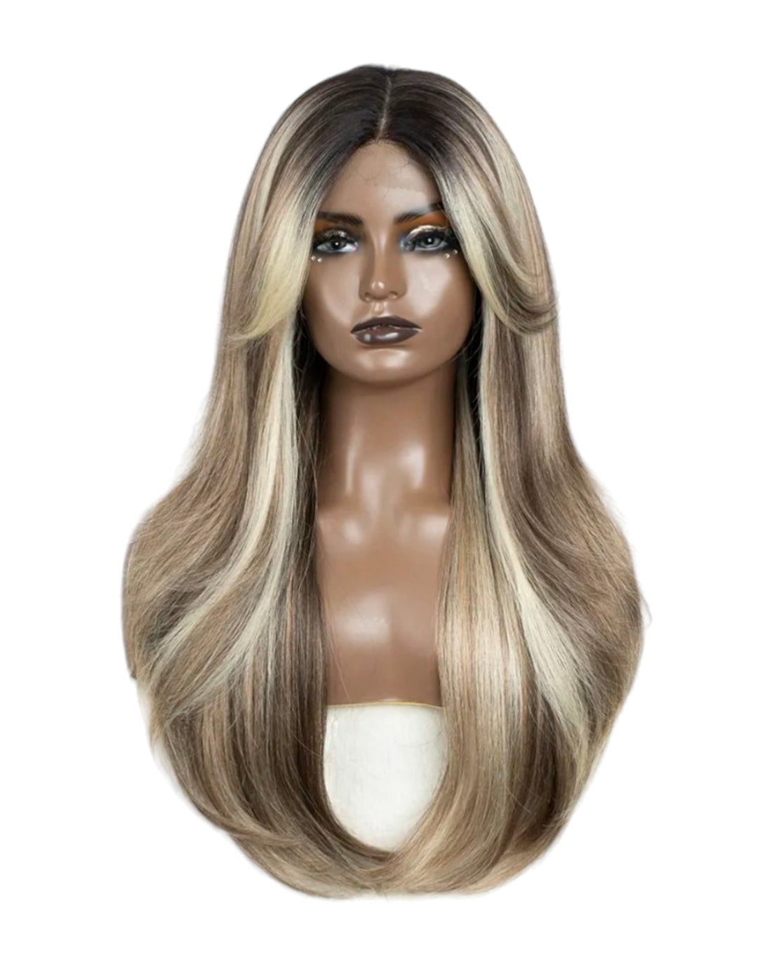 Silver Blonde Middle Part Lace Front Wig. Tai