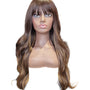 Brunette Long Wavy Wig With Fringe. Talia Wig.