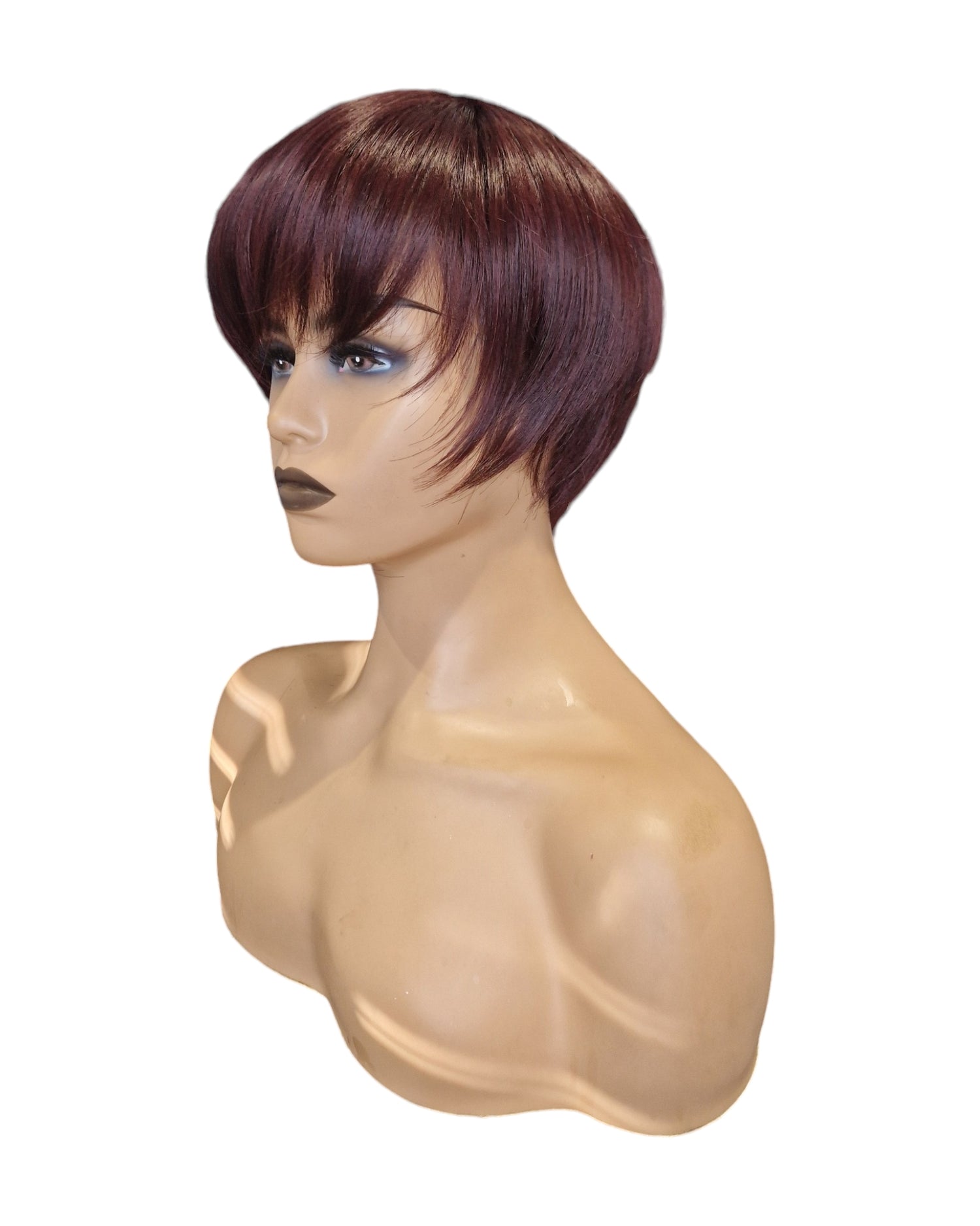 Short Plum Purple Chic Pageboy Wig. Victoria-CelebWigs