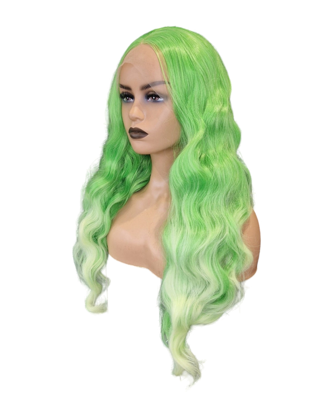 Green Ombre Wavy Lace Front Wig. Viper-CelebWigs