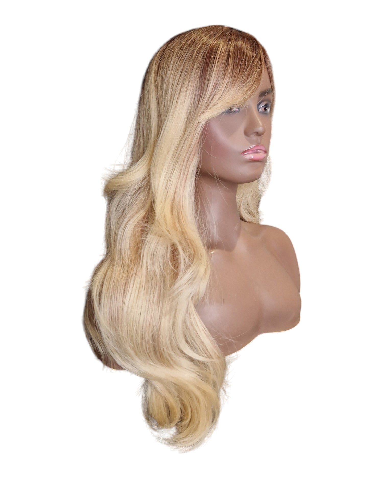 Wavy Long Blonde Brown Wig. Thea-CelebWigs