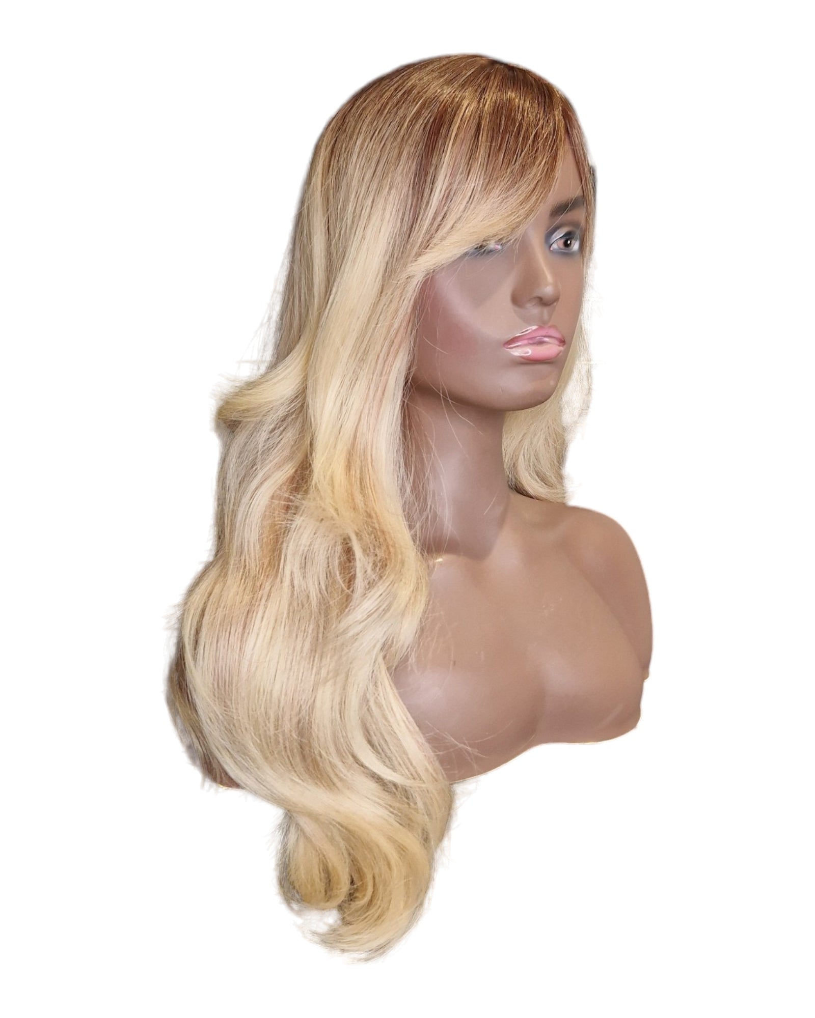 Wavy Long Blonde Brown Wig. Thea-CelebWigs