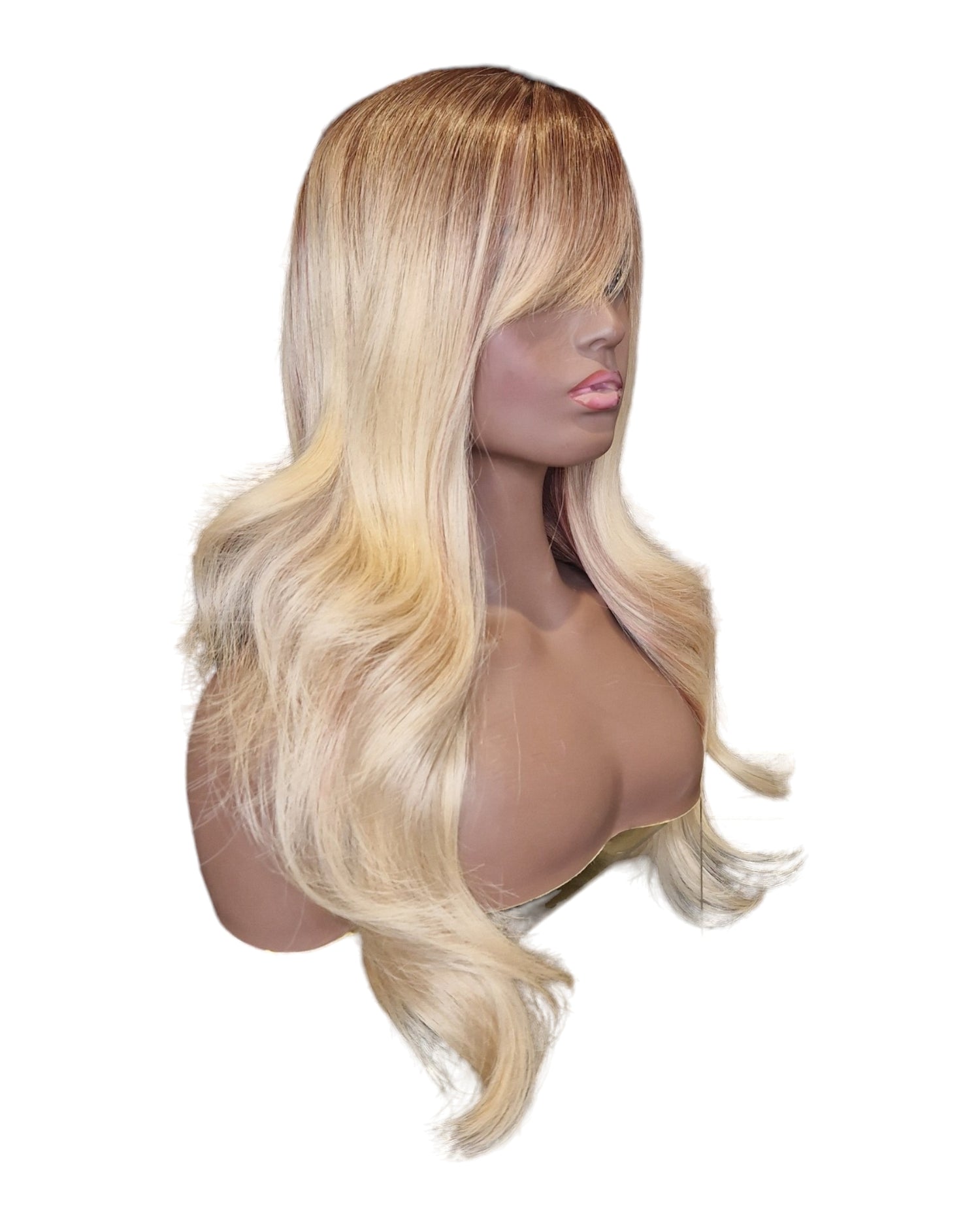 Wavy Long Blonde Brown Wig. Thea-CelebWigs