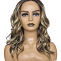 Ash Brown Blonde Streaked Mid Length Lace Front  Wig. Breezy