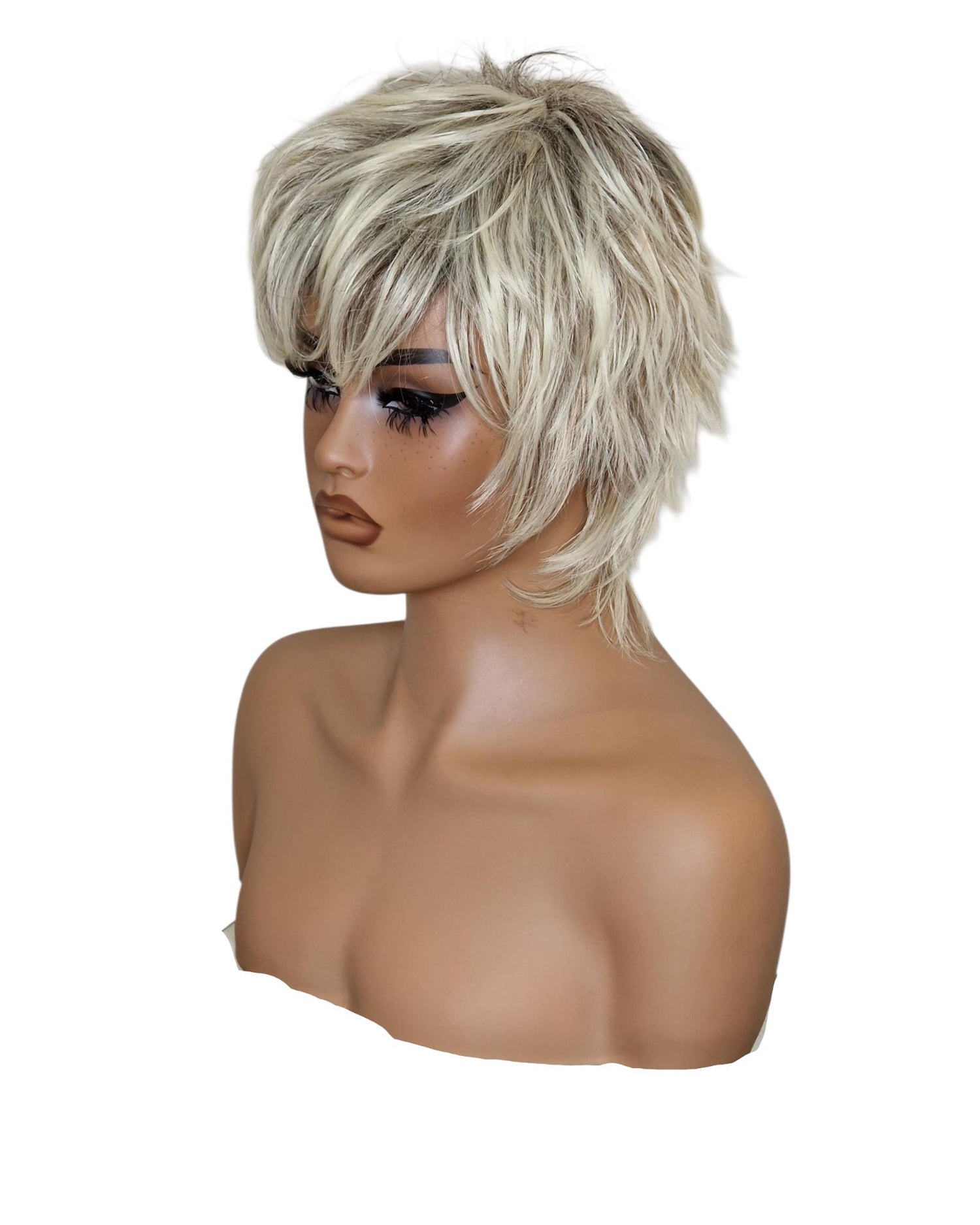 Short Ash Blonde Urchin Cut Wig. Camilla
