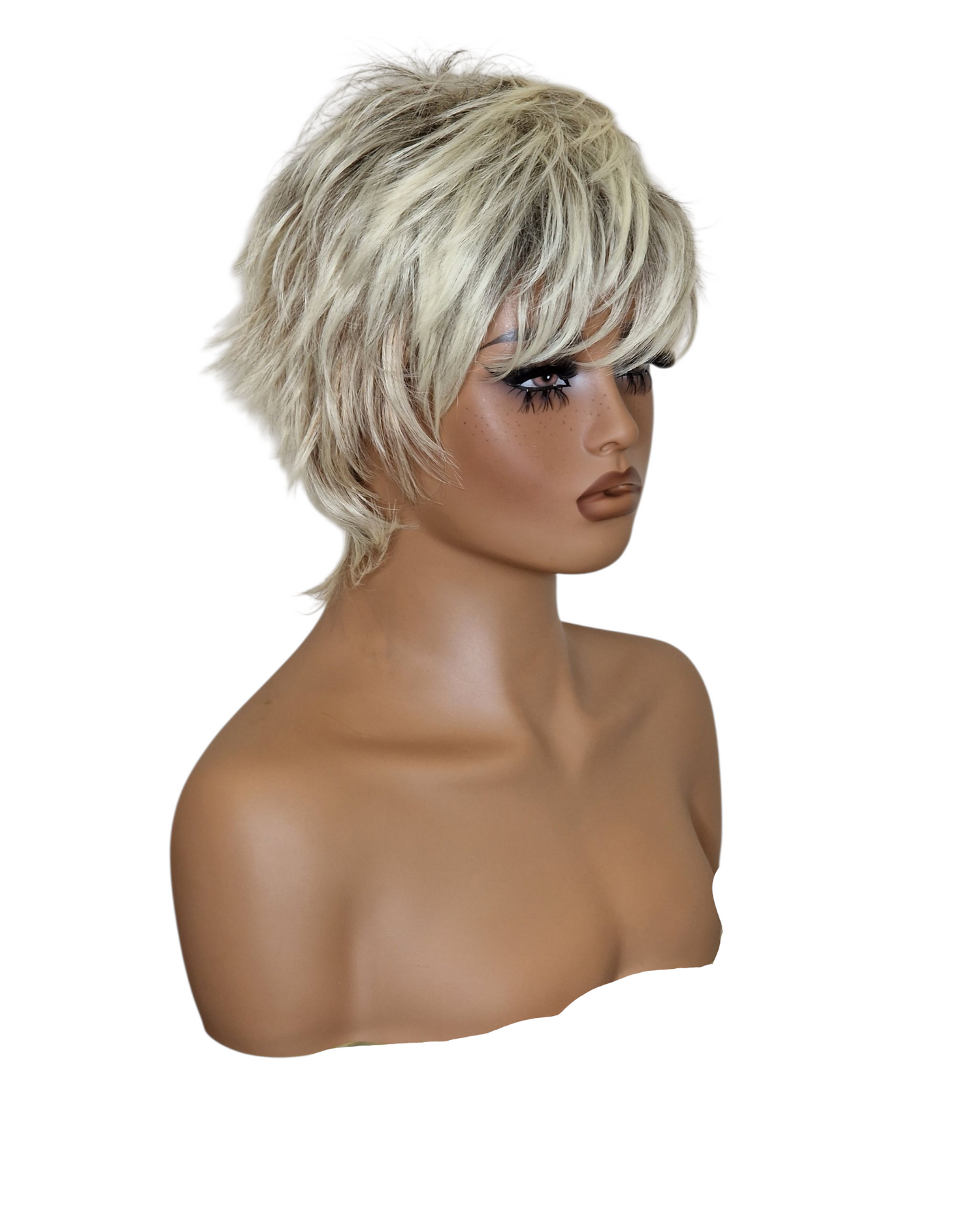 Short Ash Blonde Urchin Cut Wig. Camilla