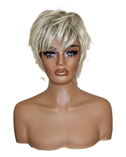 Short Ash Blonde Urchin Cut Wig. Camilla