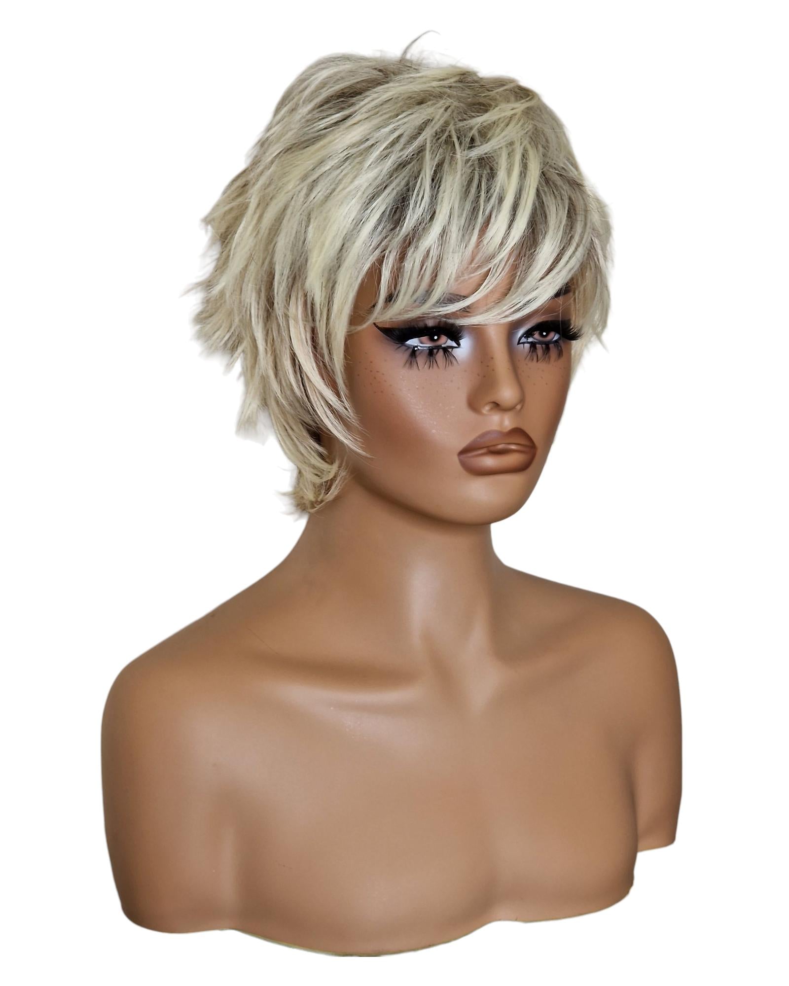 Short Ash Blonde Urchin Cut Wig. Camilla