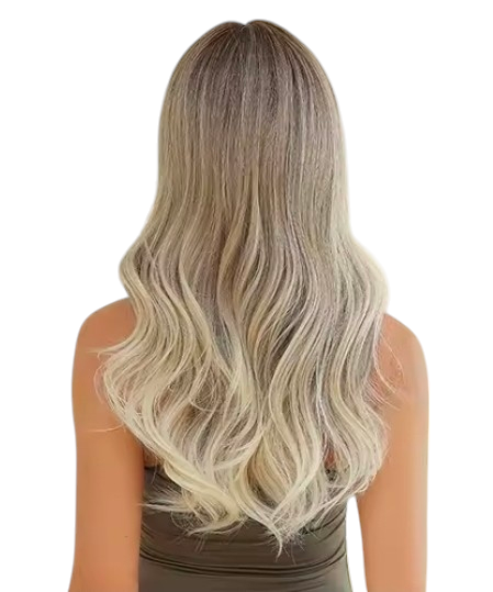 Ombre Silver Ash Blonde Wig With Fringe. Louisa
