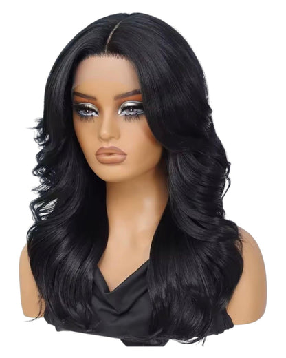 Black Layered Lace Front Wig. Bari