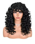 Black Curly Long Wig With Fringe. Nisha