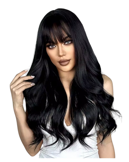 Black Long Wavy Wig With Bangs. Fate.