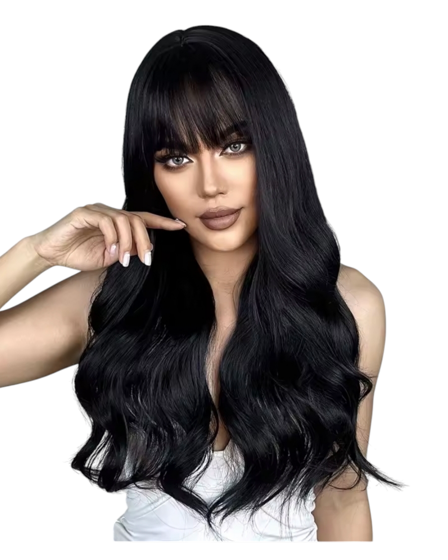 Black Long Wavy Wig With Bangs. Fate.