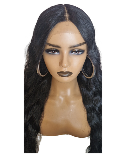 Black Wavy T Part Lace Front Wig. Whitley