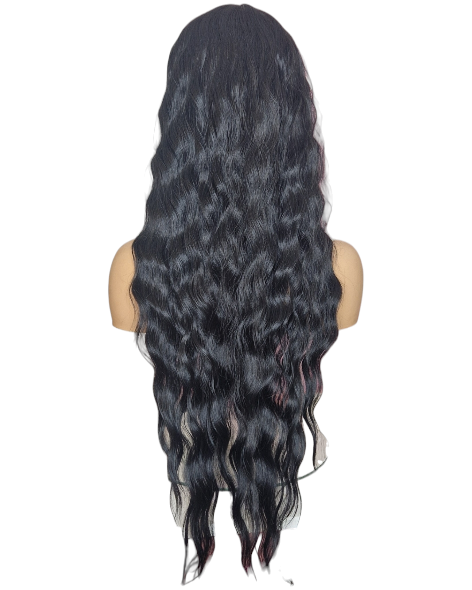 Black Wavy T Part Lace Front Wig. Whitley