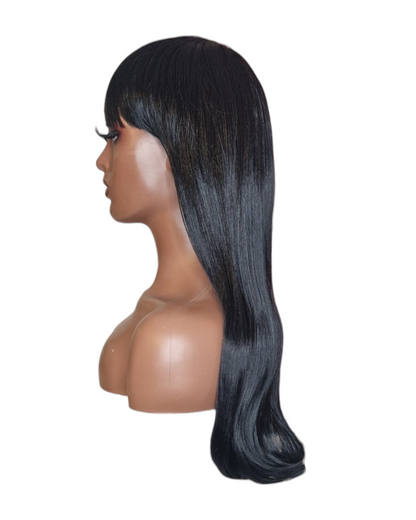 Black Long Wig With Fringe. Farai