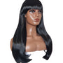 Black Long Wig With Fringe. Farai