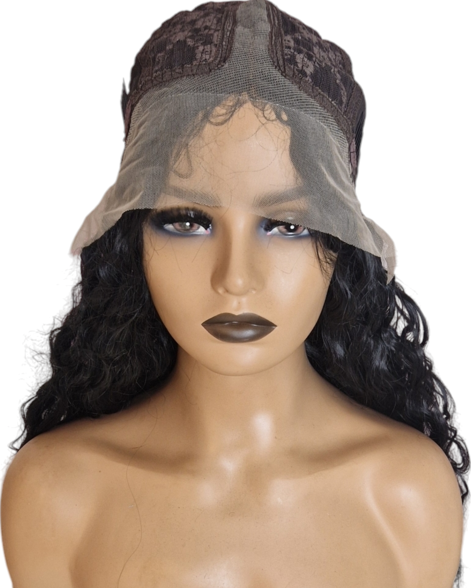 T Part Natural Curl Lace Front Black Wig. Starlet.