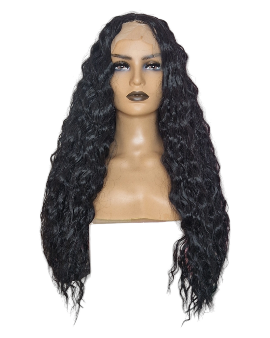 T Part Natural Curl Lace Front Black Wig. Starlet.