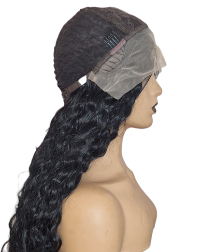 T Part Natural Curl Lace Front Black Wig. Starlet.