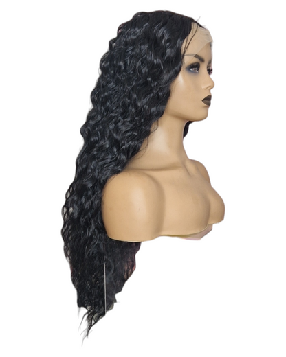 T Part Natural Curl Lace Front Black Wig. Starlet.