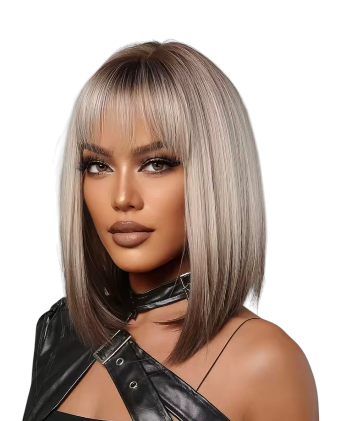 Tipped Blonde Brown Bob Wig. Zoey