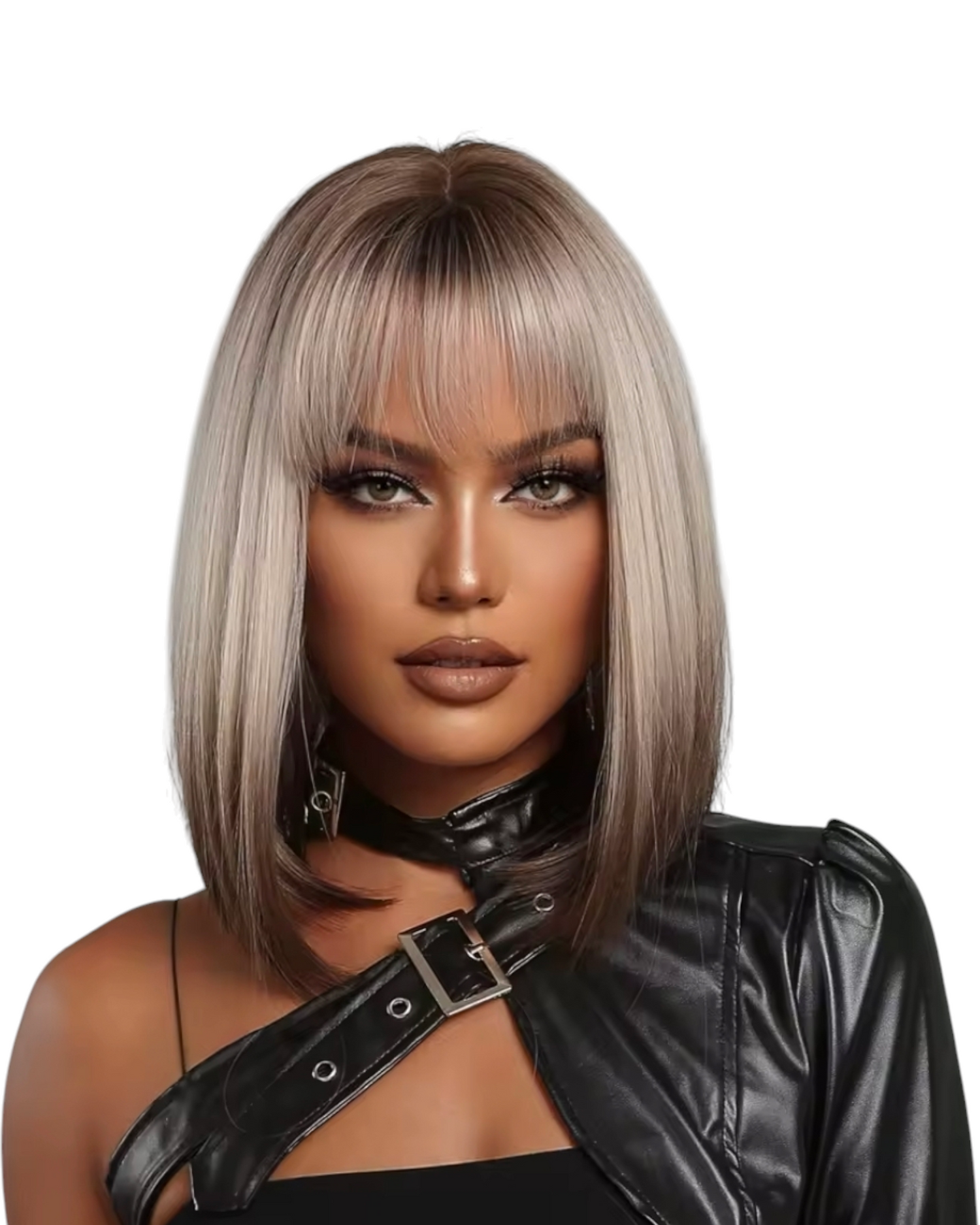 Tipped Blonde Brown Bob Wig. Zoey