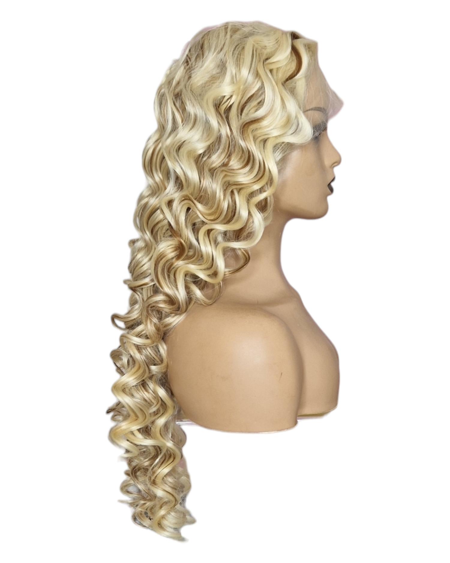 Curly Blonde Brown Lace Front Wig. Vienna