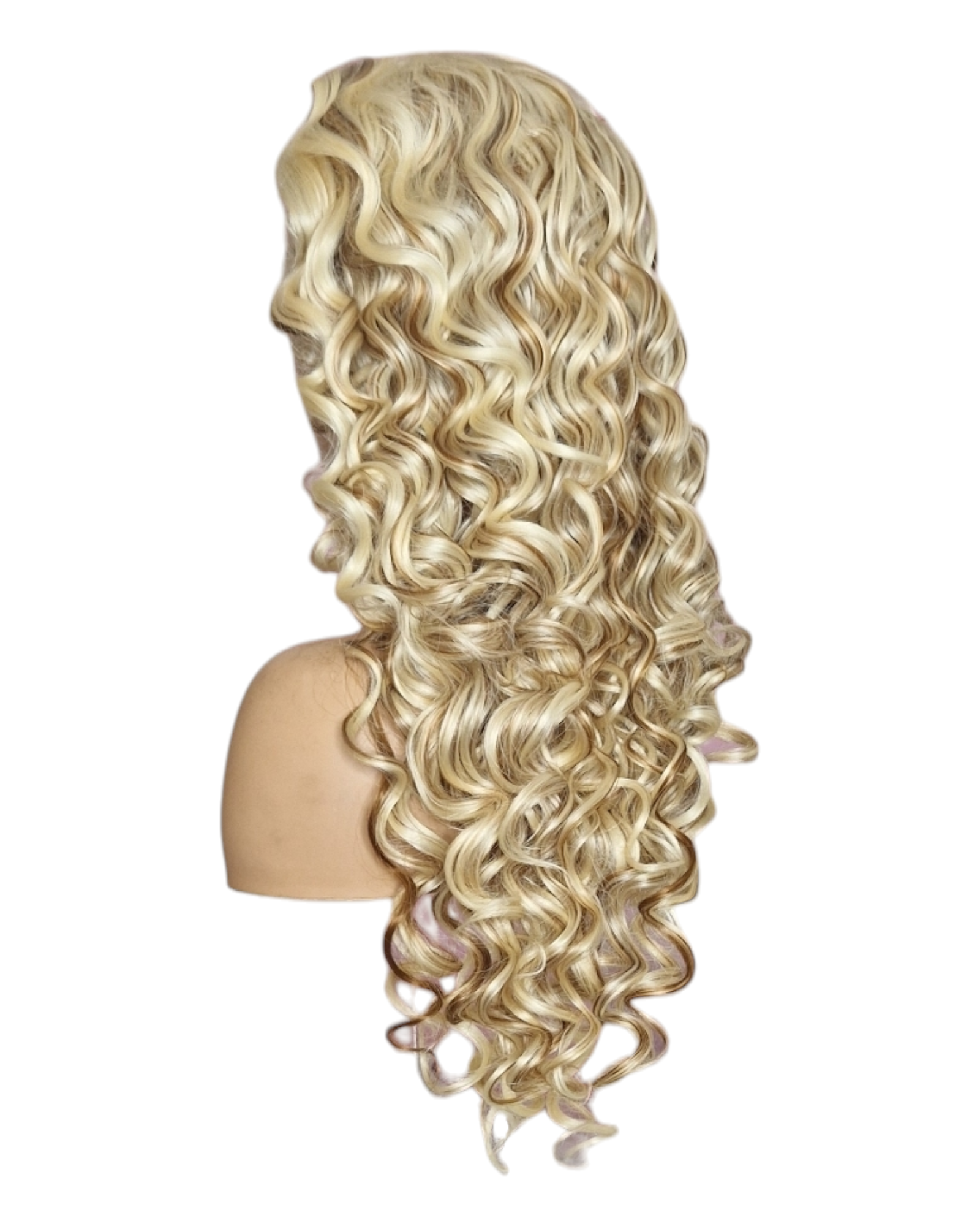 Curly Blonde Brown Lace Front Wig. Vienna