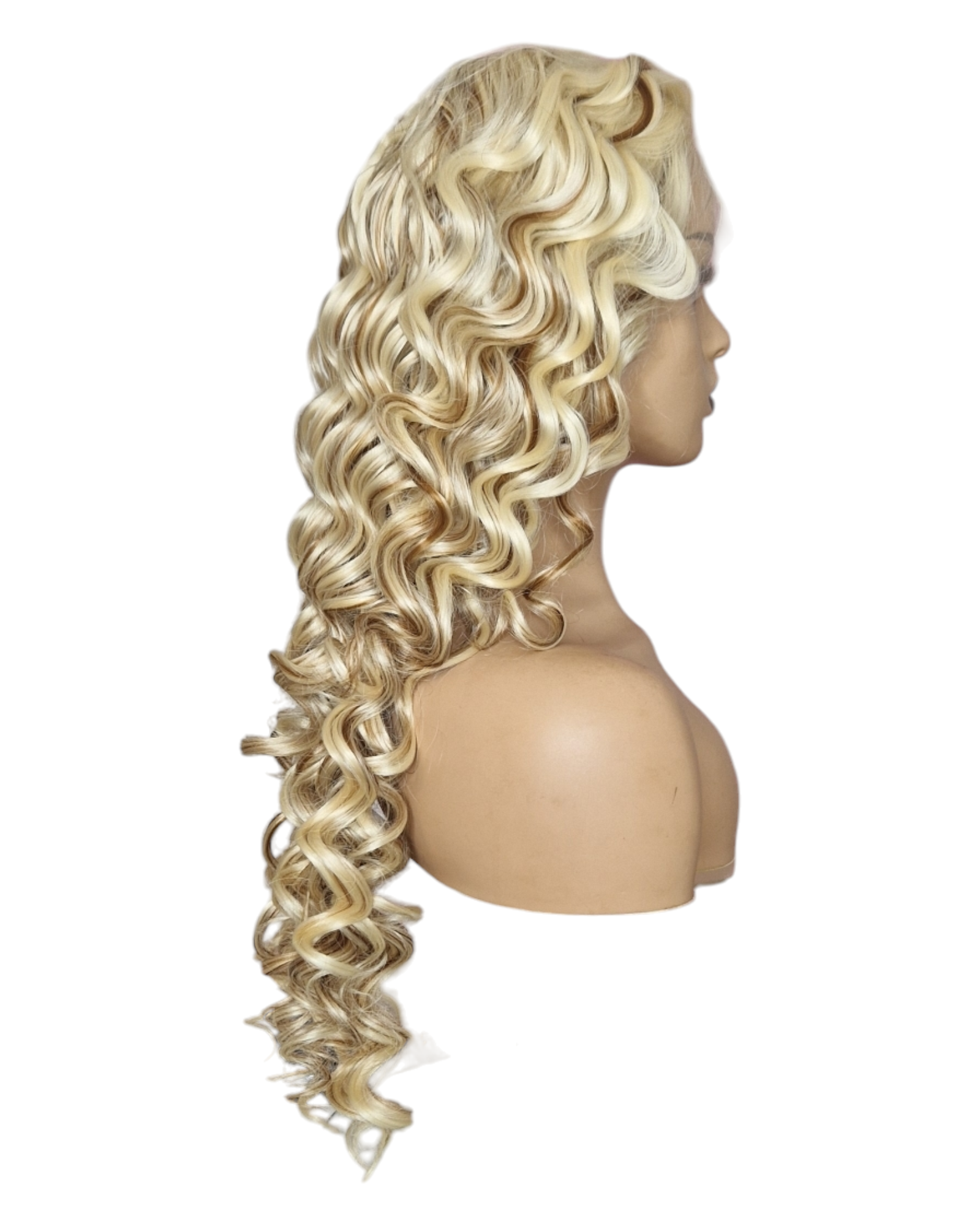 Curly Blonde Brown Lace Front Wig. Vienna