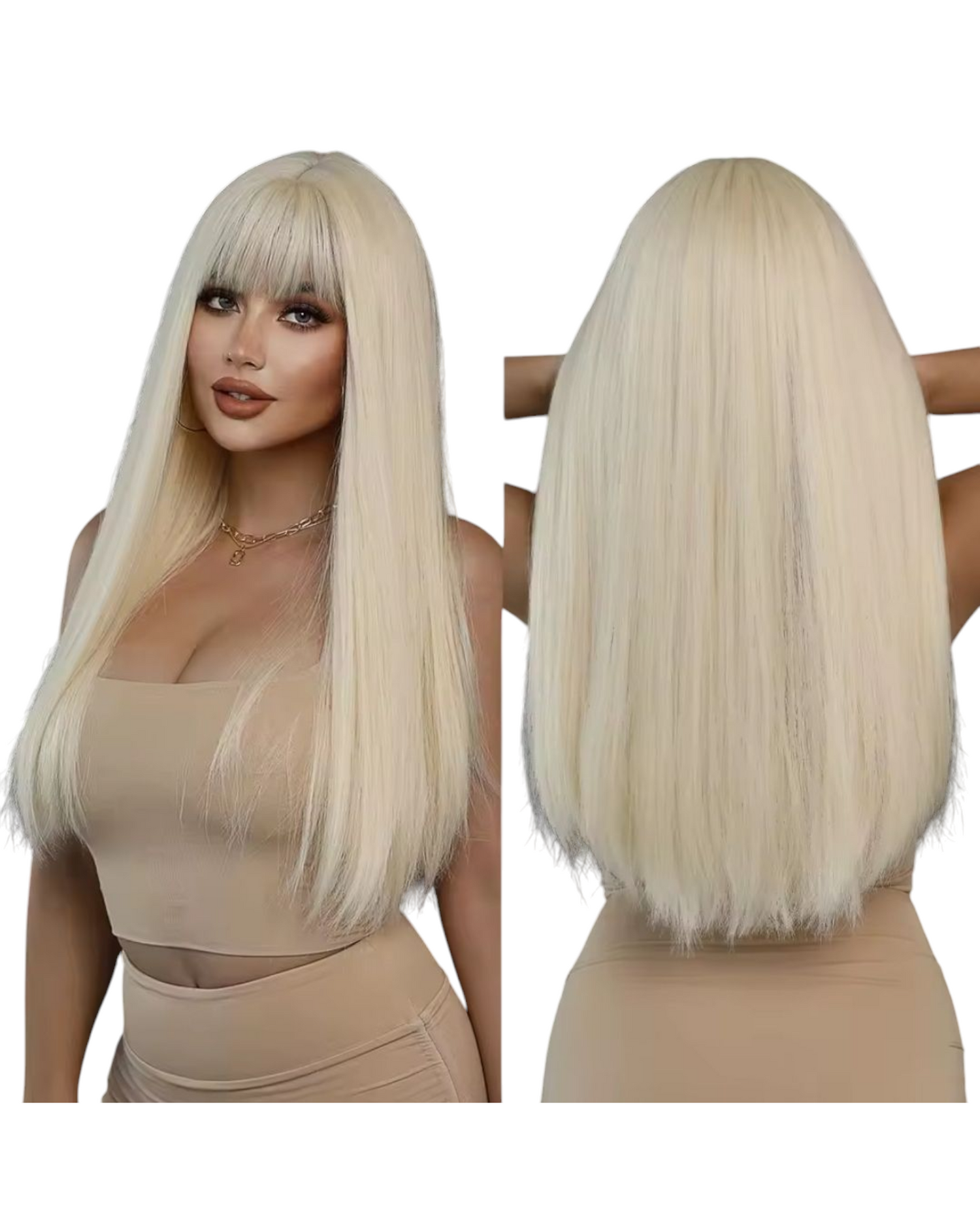 Blonde Straight Wig With Fringe. Roxette