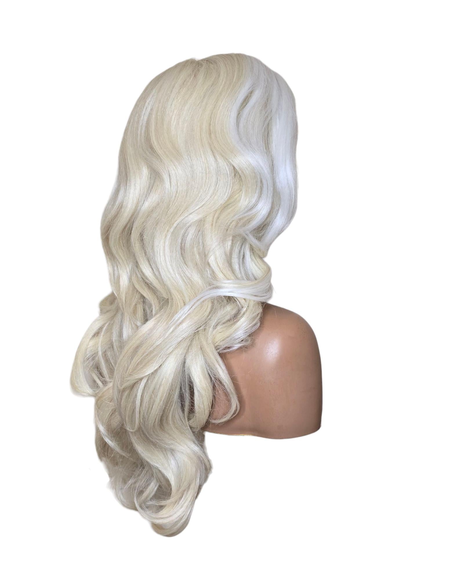 Blonde White Streaked Lace Front Wig.