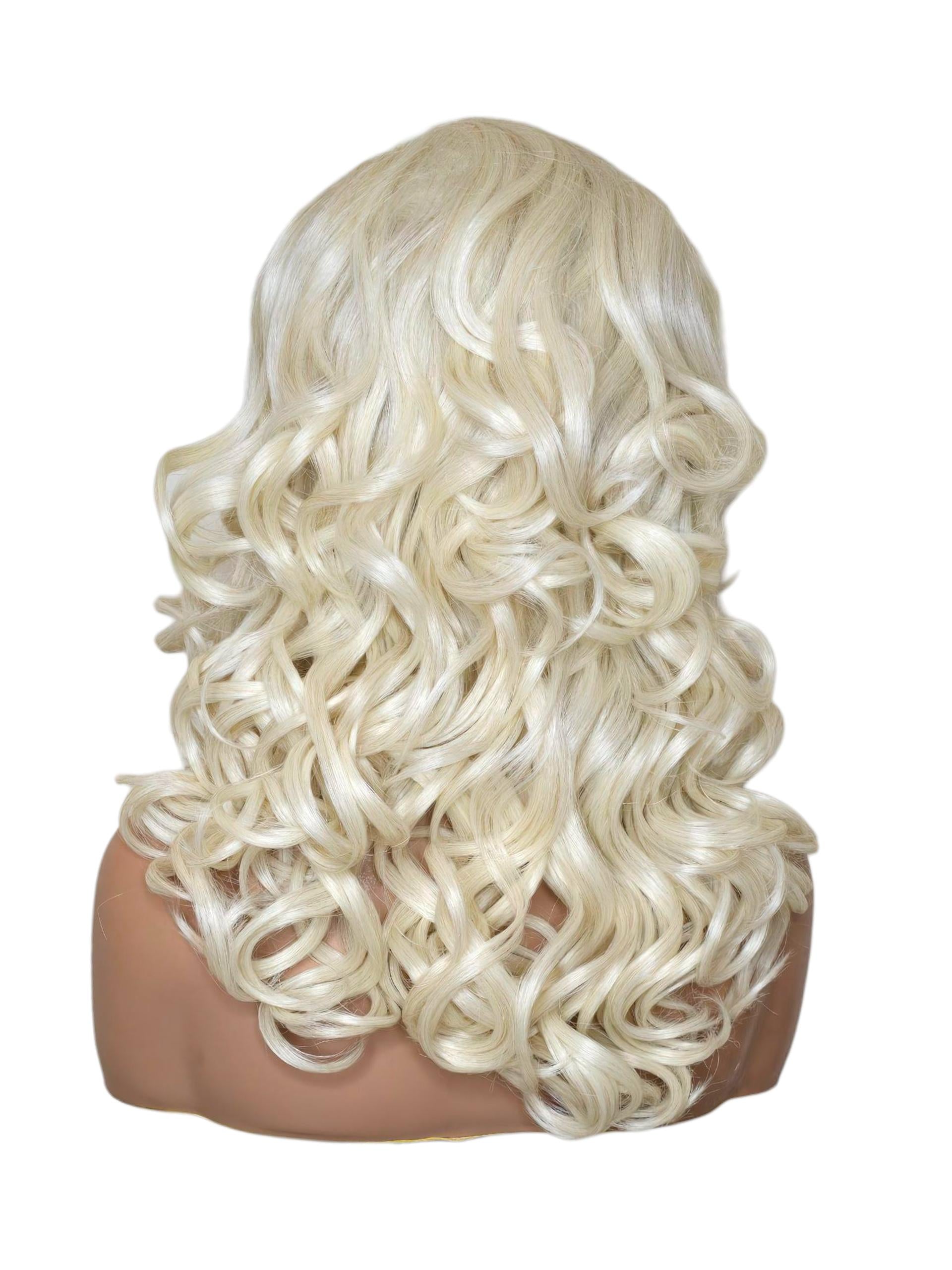 Platinum Blonde Curls Lace Front Wig. Jayne.