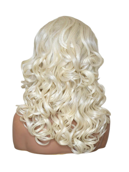 Platinum Blonde Curls Lace Front Wig. Jayne.