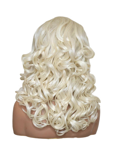 Platinum Blonde Curls Lace Front Wig. Jayne.