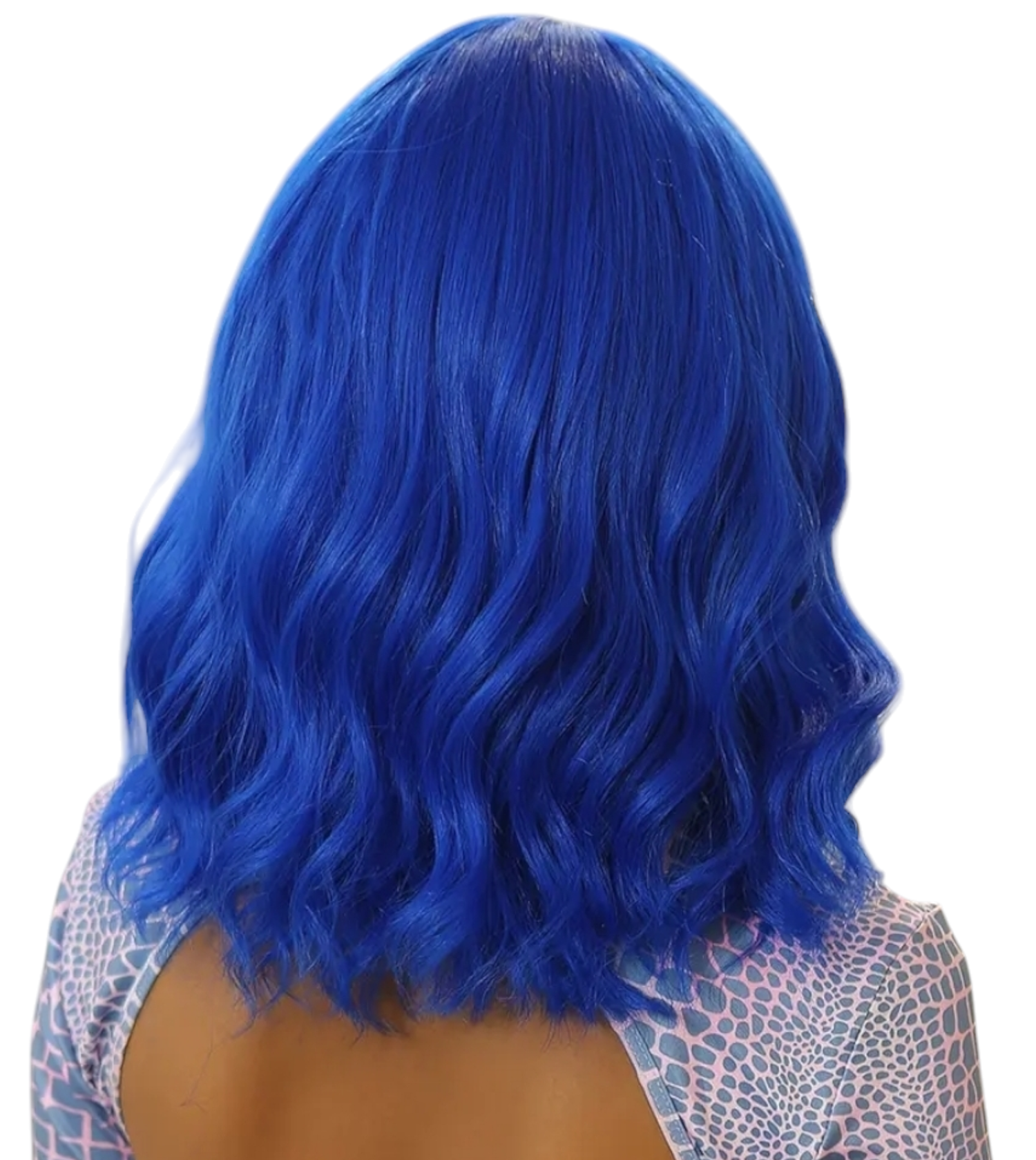 Blue Wavy Bob Wig. Charelle