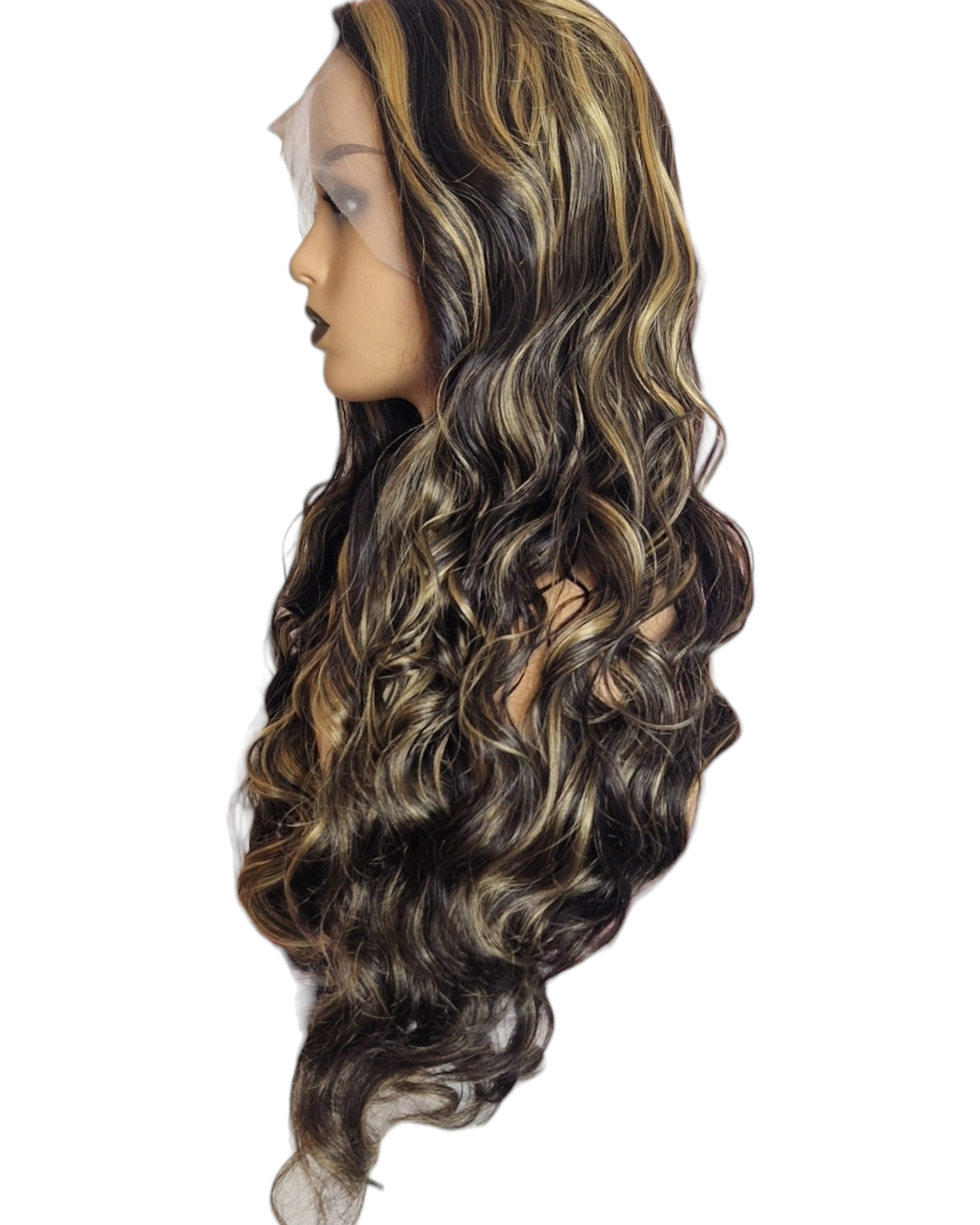 Brown Blonde Streaked Lace Front Wig. West