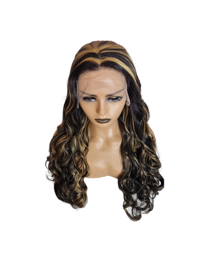 Brown Blonde Streaked Lace Front Wig. West