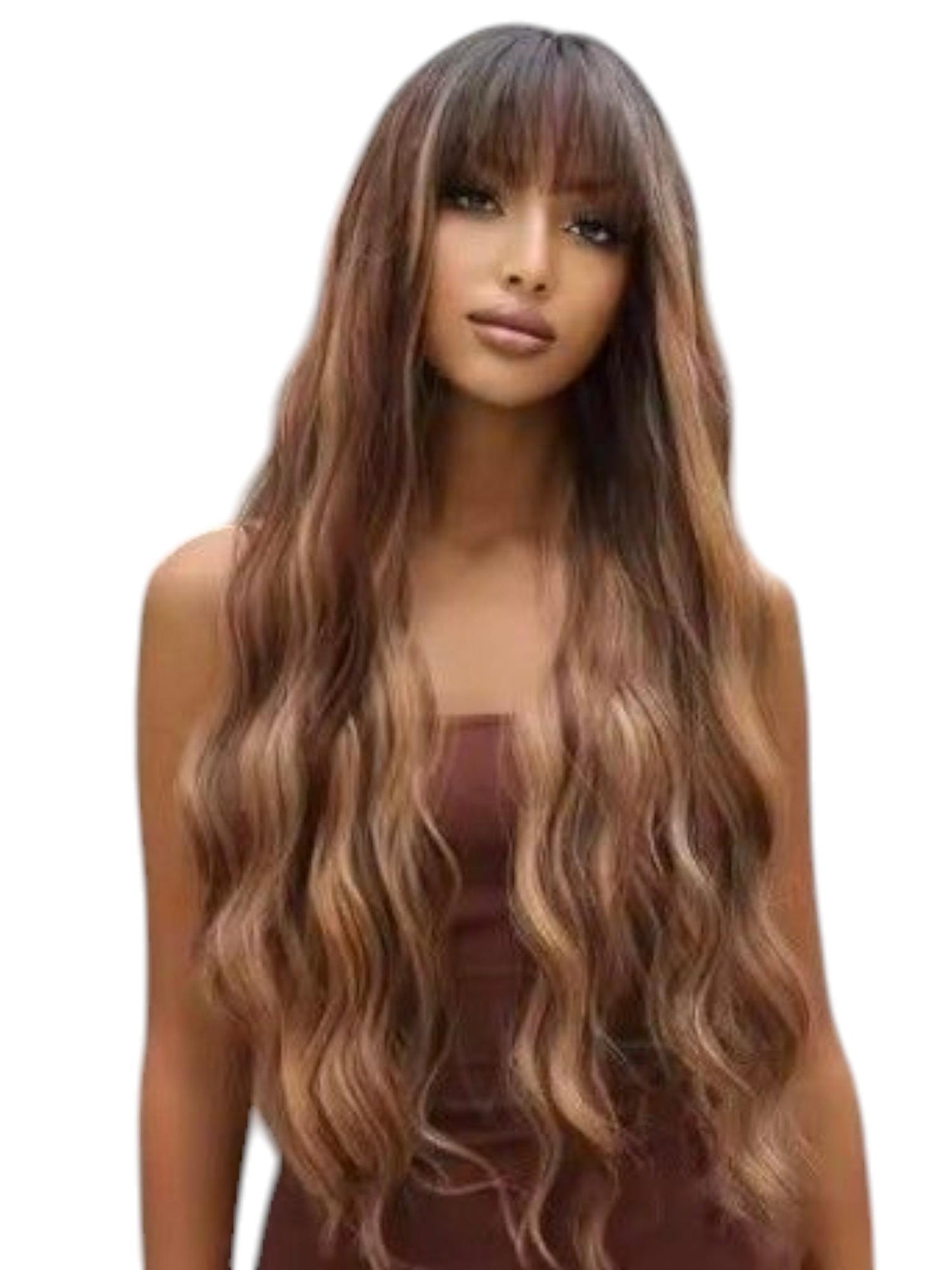 Brown Caramel Long Wig. Nalo